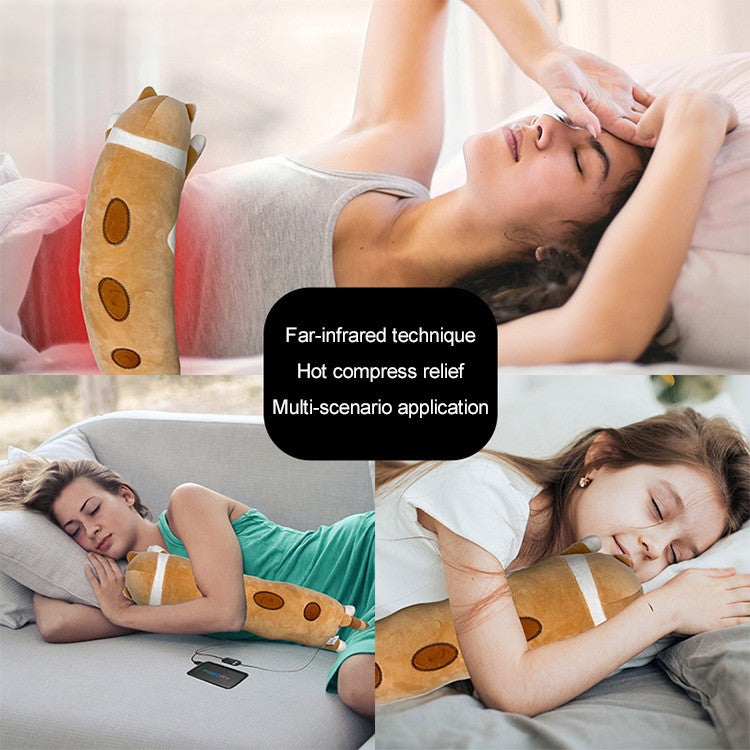 Plush heated cat pillow