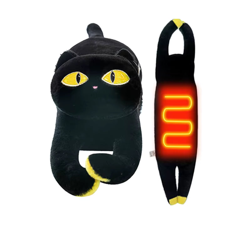Plush heated cat pillow